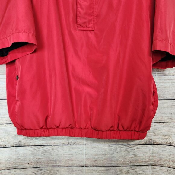 DryJoys by FootJoy 1/2 Zip Snap Pullover Golf Rain Jacket Mens Large Red/Black - Picture 3 of 16